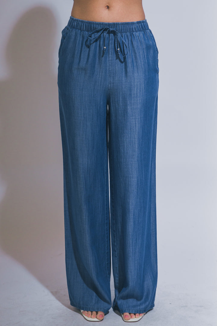 Wide Leg Chambray Pant