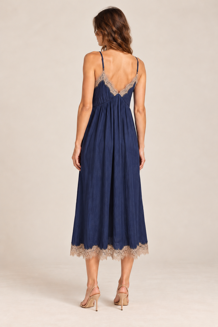 Bianca Lace Trim Midi Dress