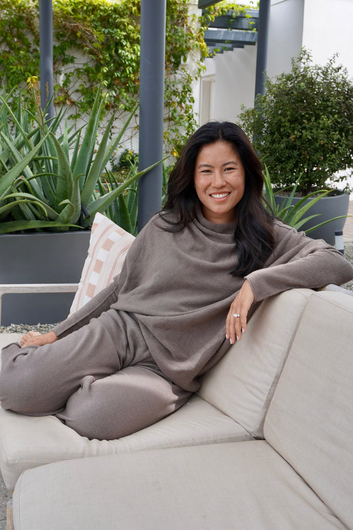 Cassie Asymmetrical Drape Sweater