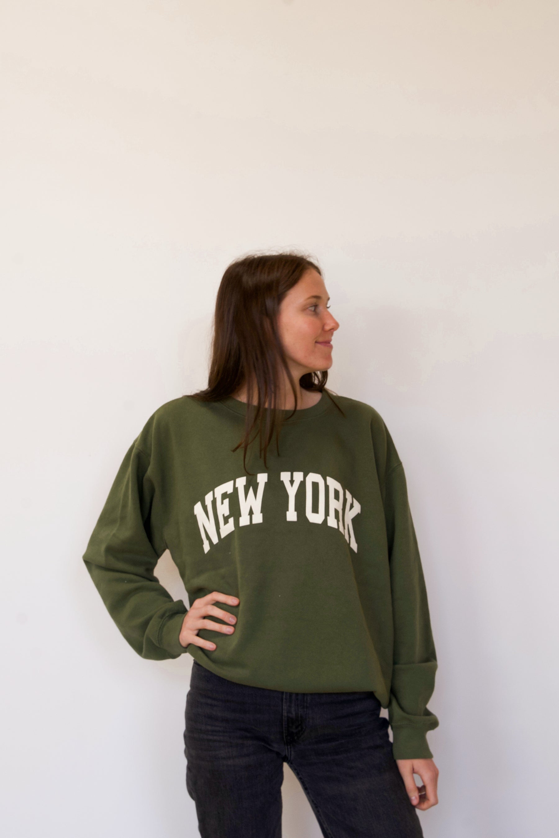 NEW YORK or NOTHING Crewneck Oatmeal/Navy main image 0