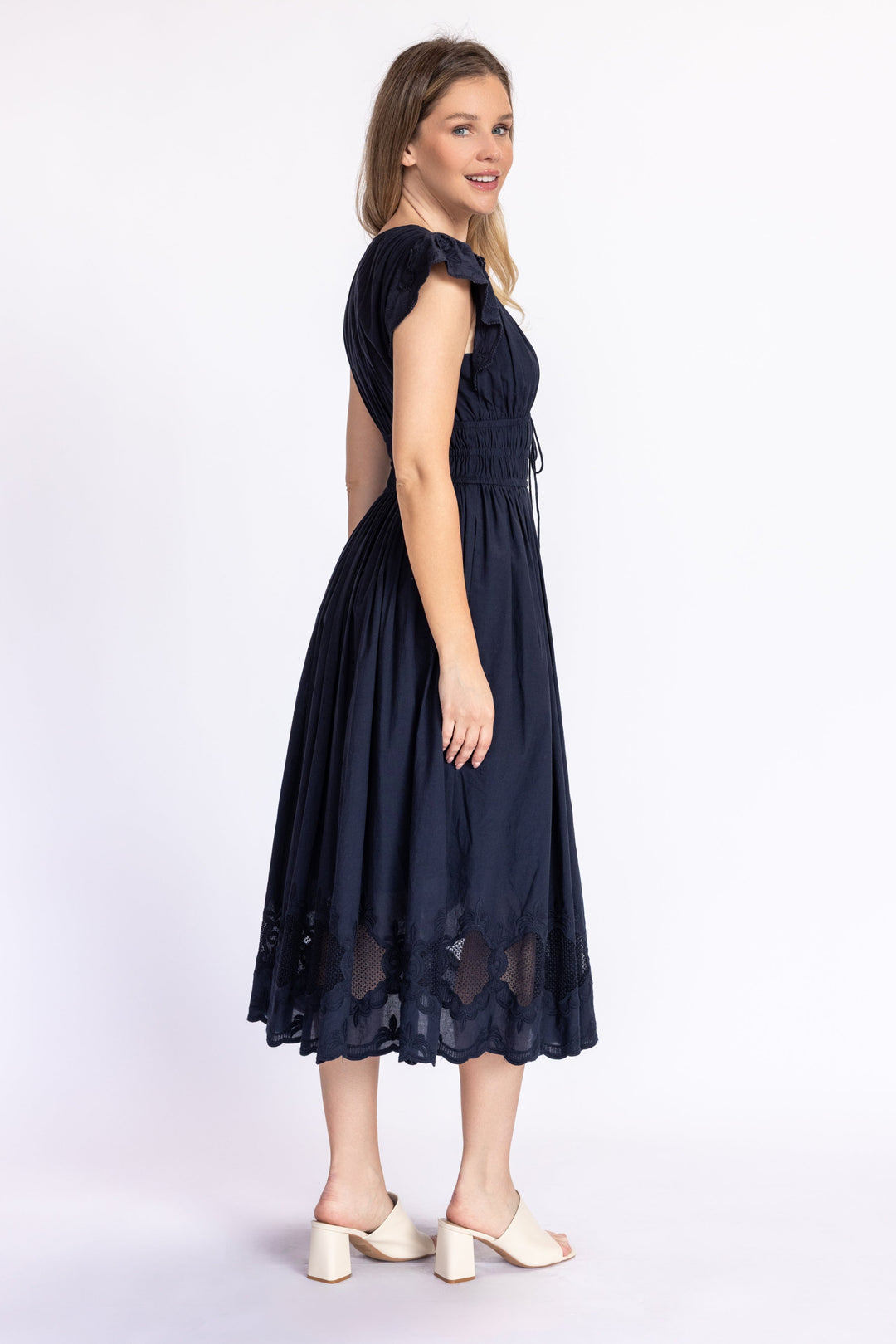 Embroidered Midi Dress