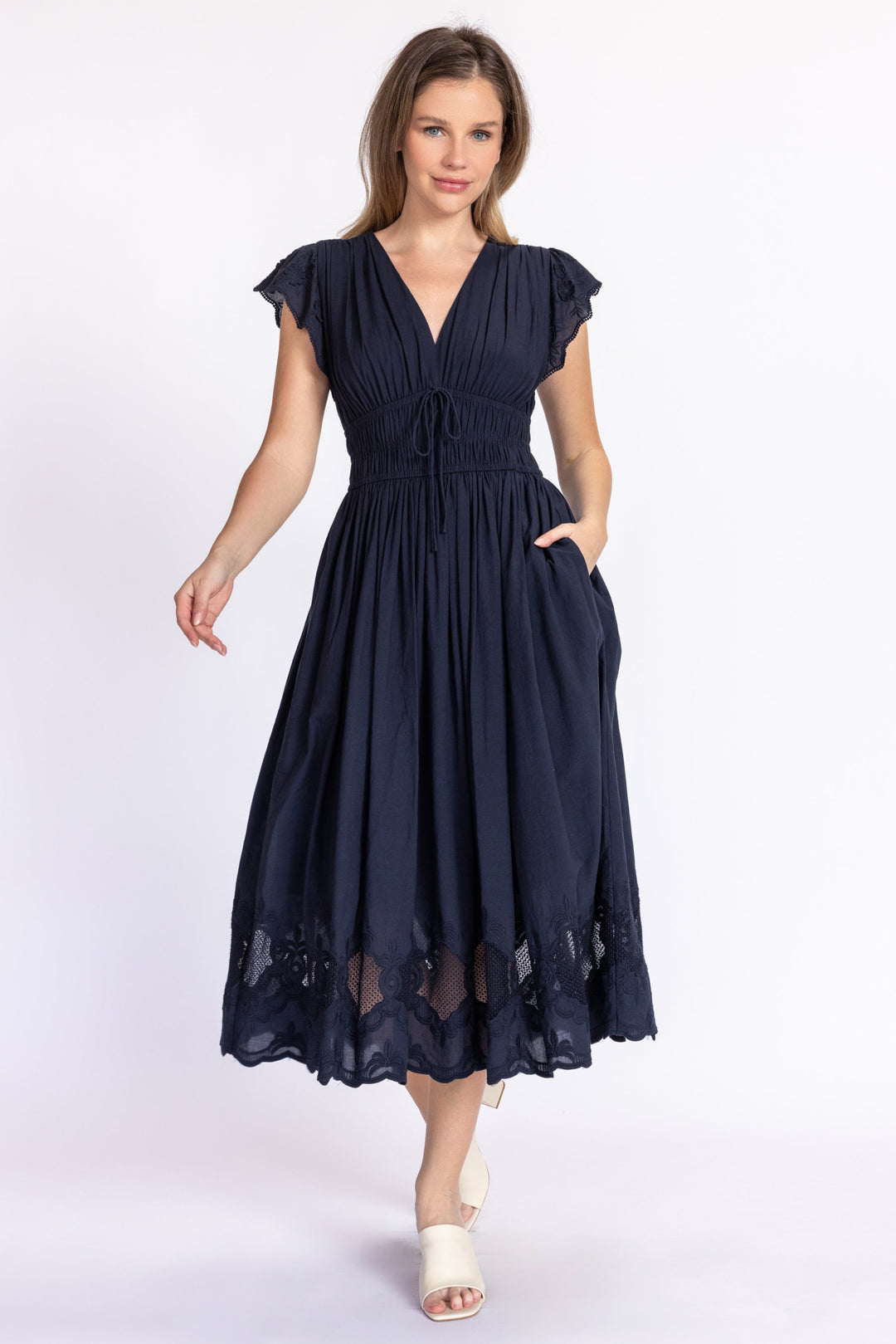 Embroidered Midi Dress