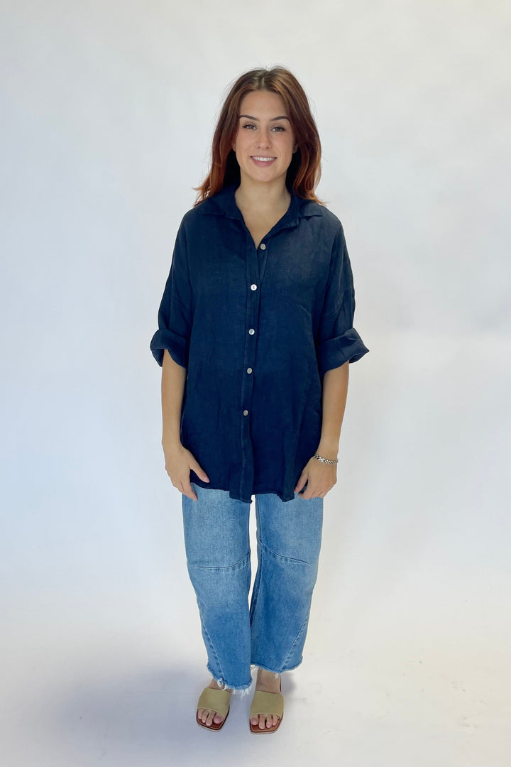 Easy Breezy Linen Button Down