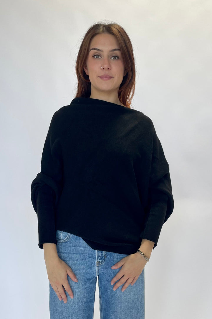 Cassie Asymmetrical Drape Sweater