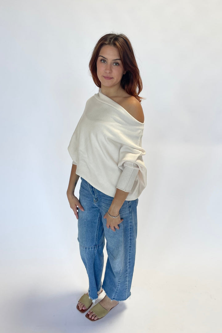 Cassie Asymmetrical Drape Sweater