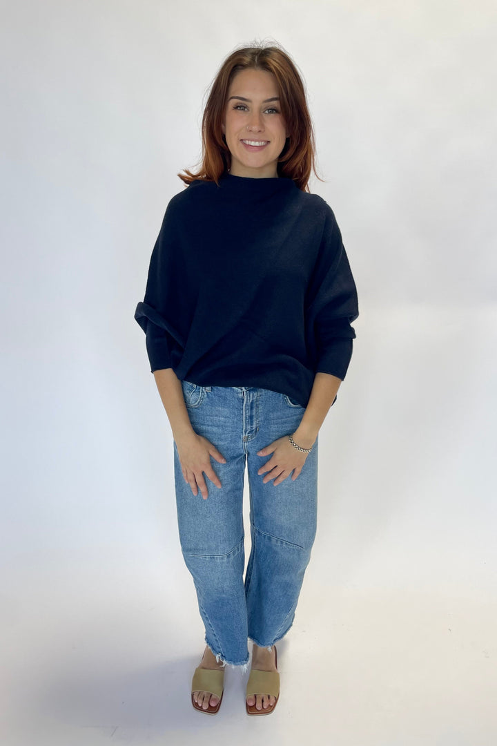 Cassie Asymmetrical Drape Sweater