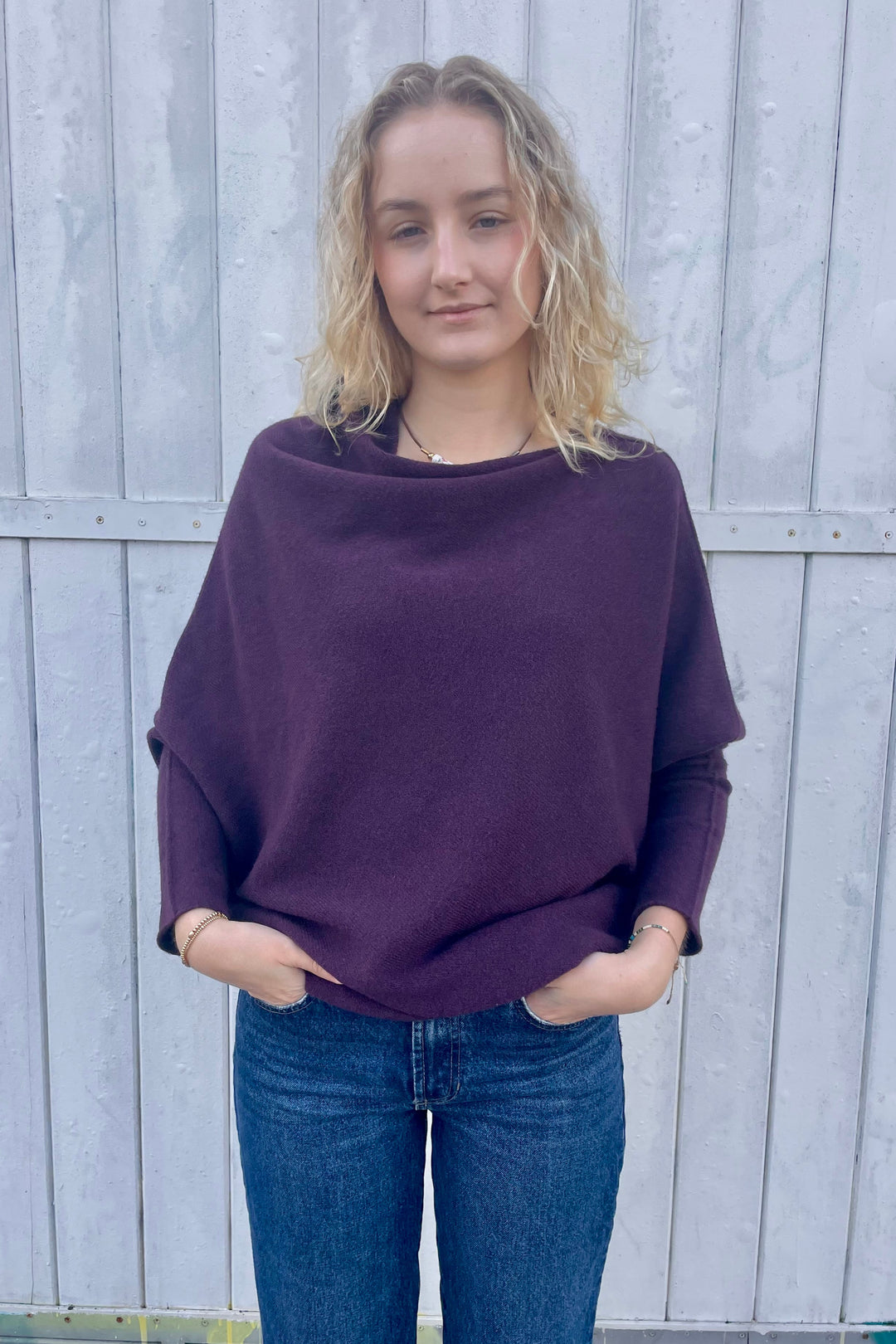 Cassie Asymmetrical Drape Sweater