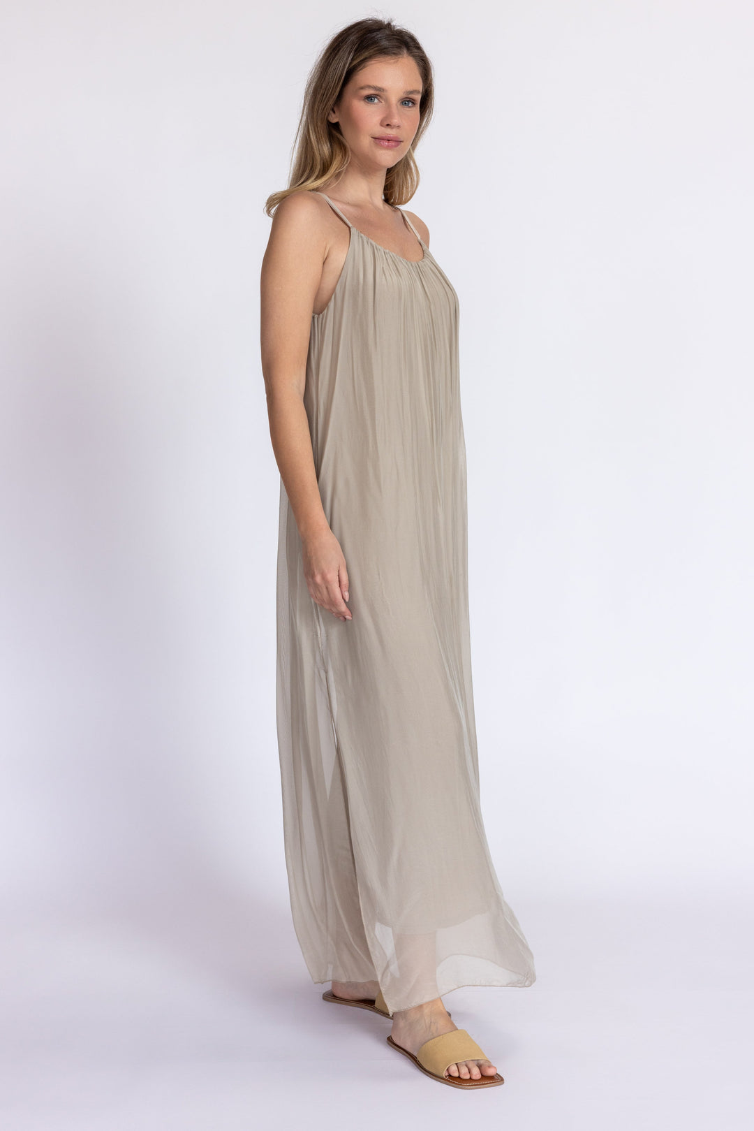 Italia Silk Dress White Italia Silk Dress White