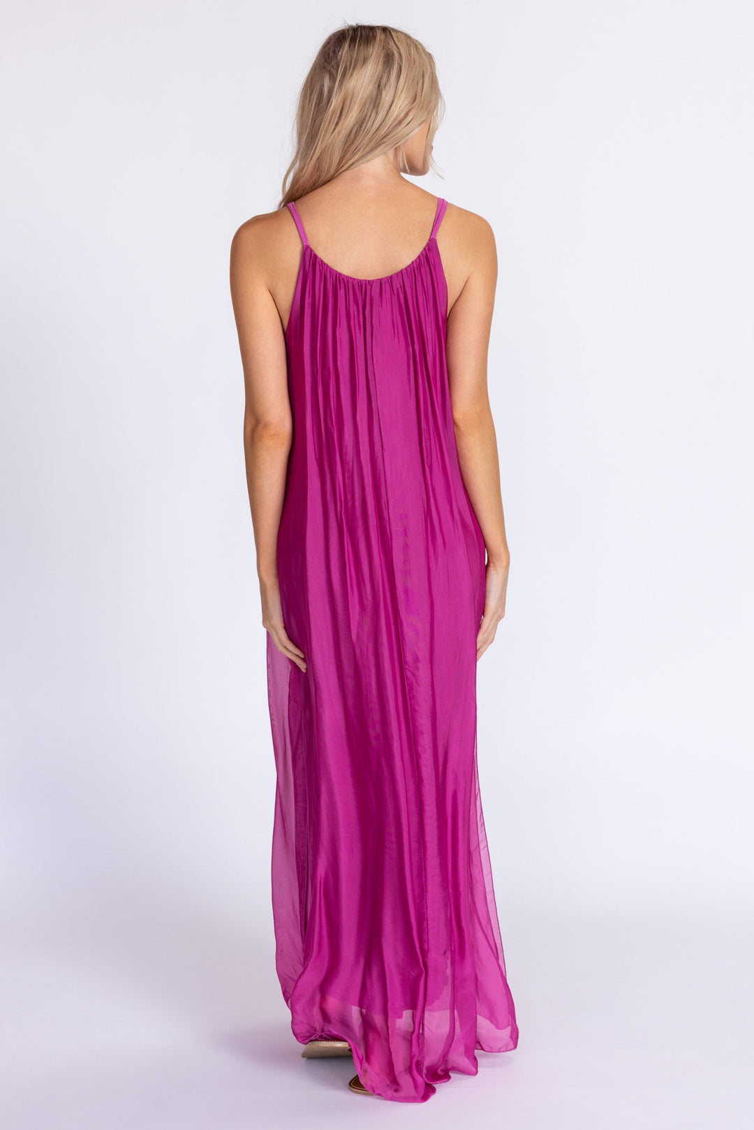 silk dress made in italy Italia Silk Dress Light Taupe