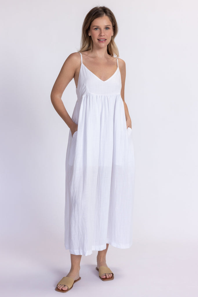Kacey Linen Maxi Dress White / L