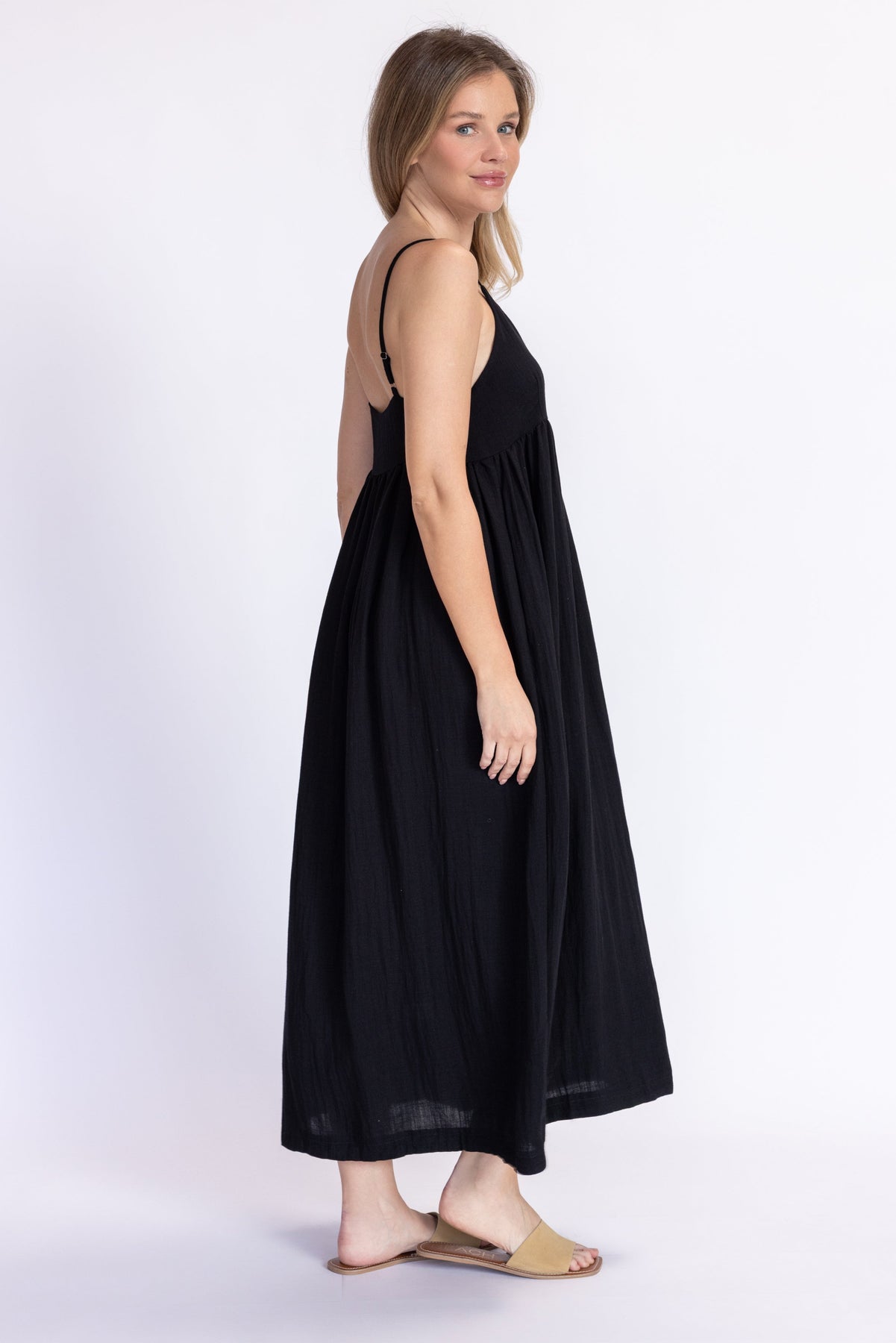 kacey maxi dress Kacey Hydrangea Printed Strap Maxi Dress