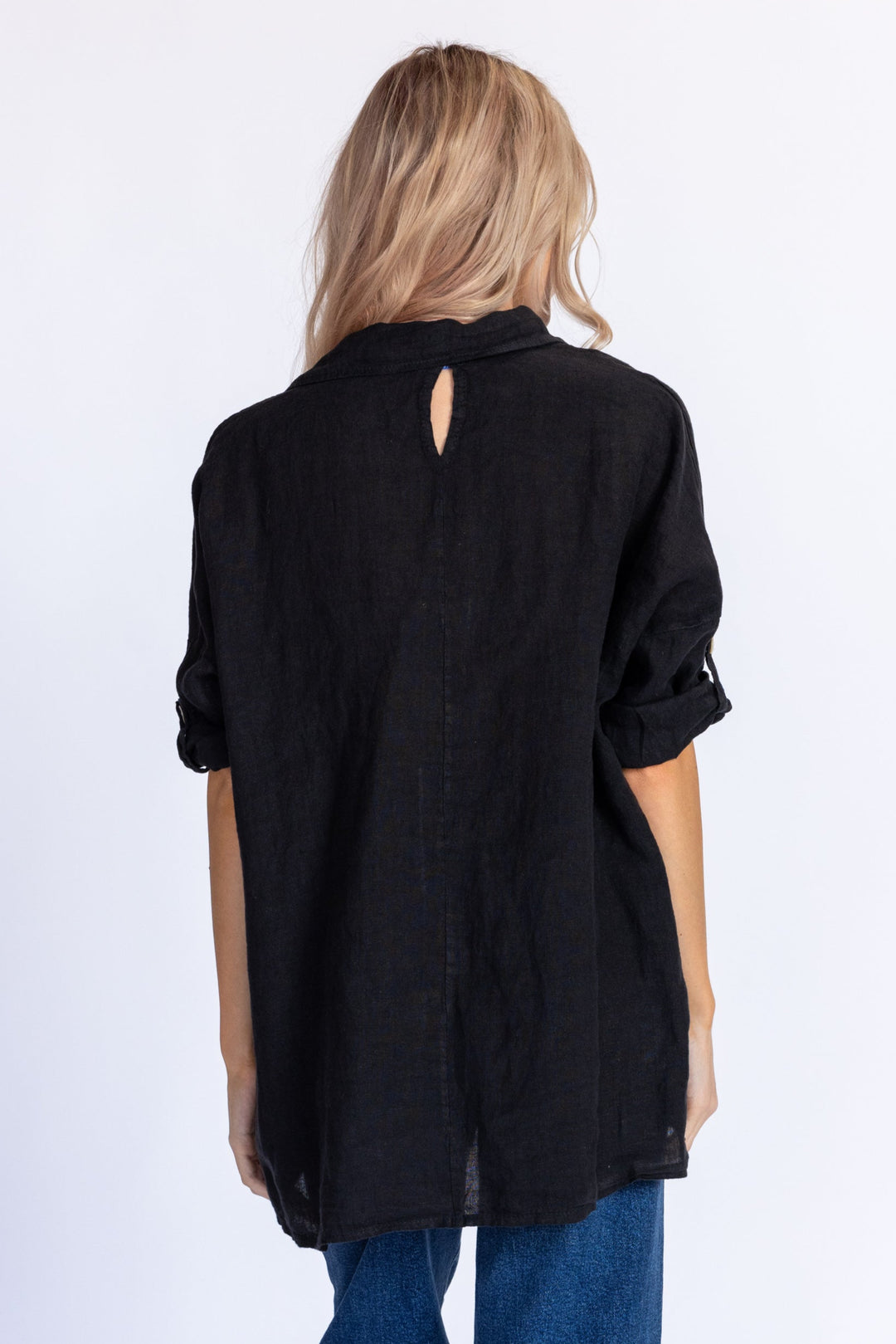 Keyhole Linen Shirt