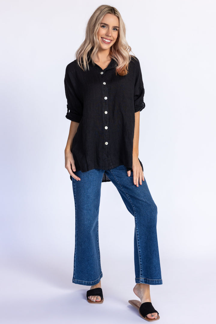 Keyhole Linen Shirt