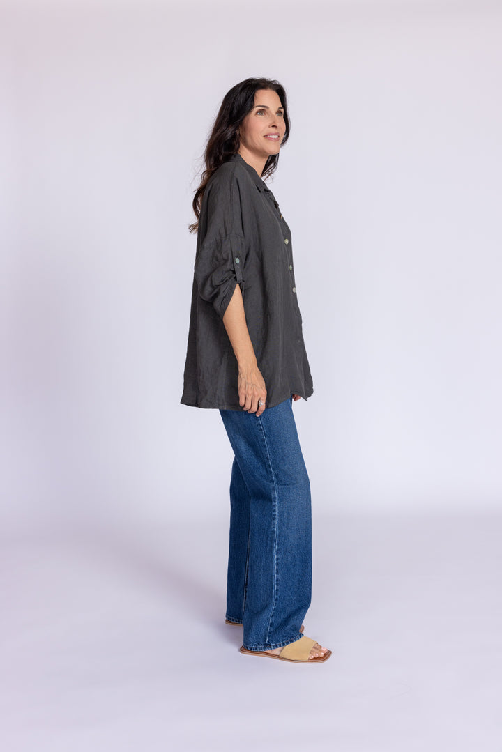 Keyhole Linen Shirt