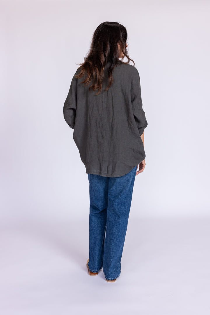 Keyhole Linen Shirt