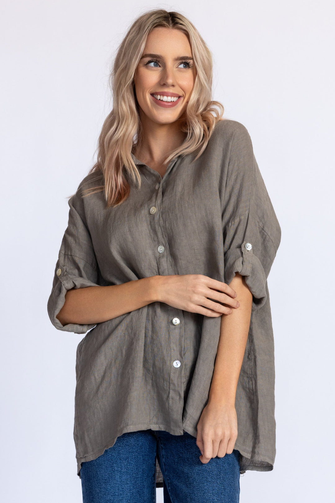 Keyhole Linen Shirt