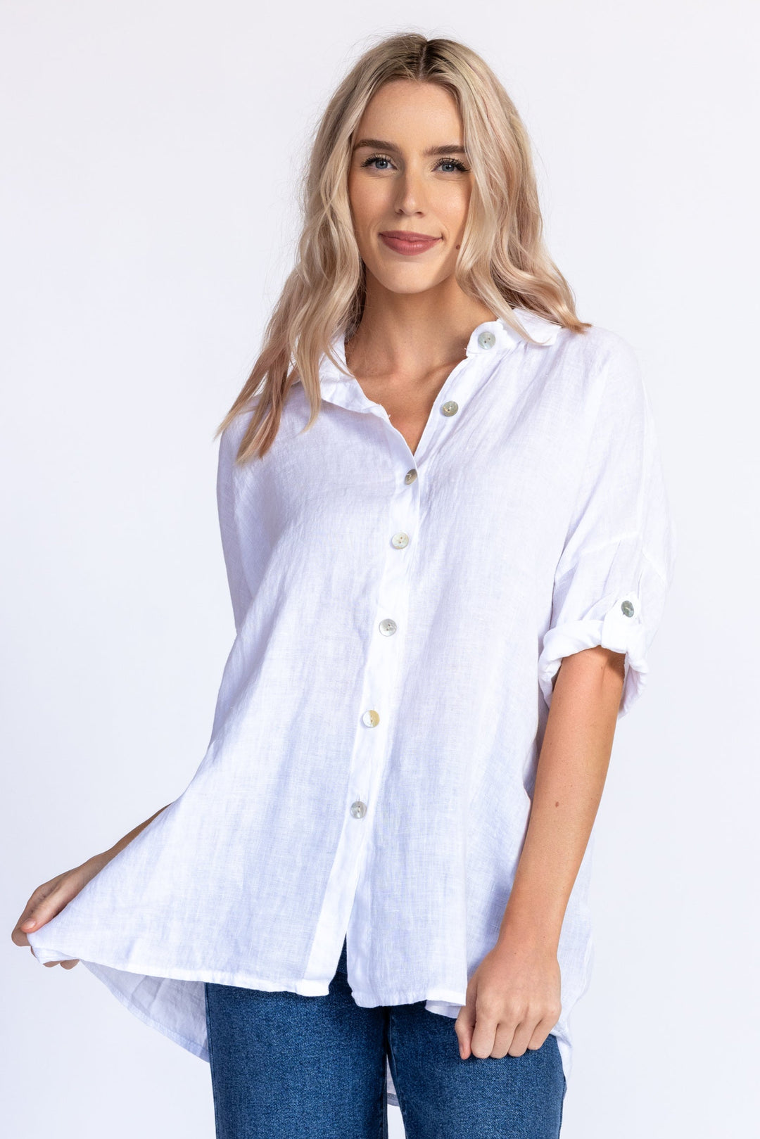 Keyhole Linen Shirt