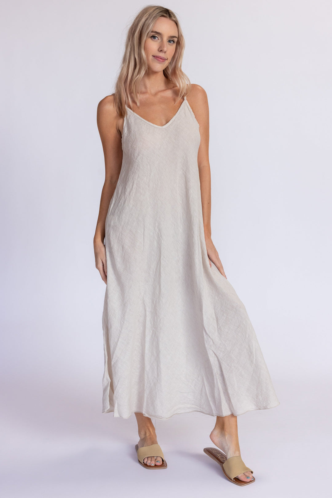 Linen Slip Dress Blue Zuccero / XS Linen Slip Dress Blue Zuccero / XS