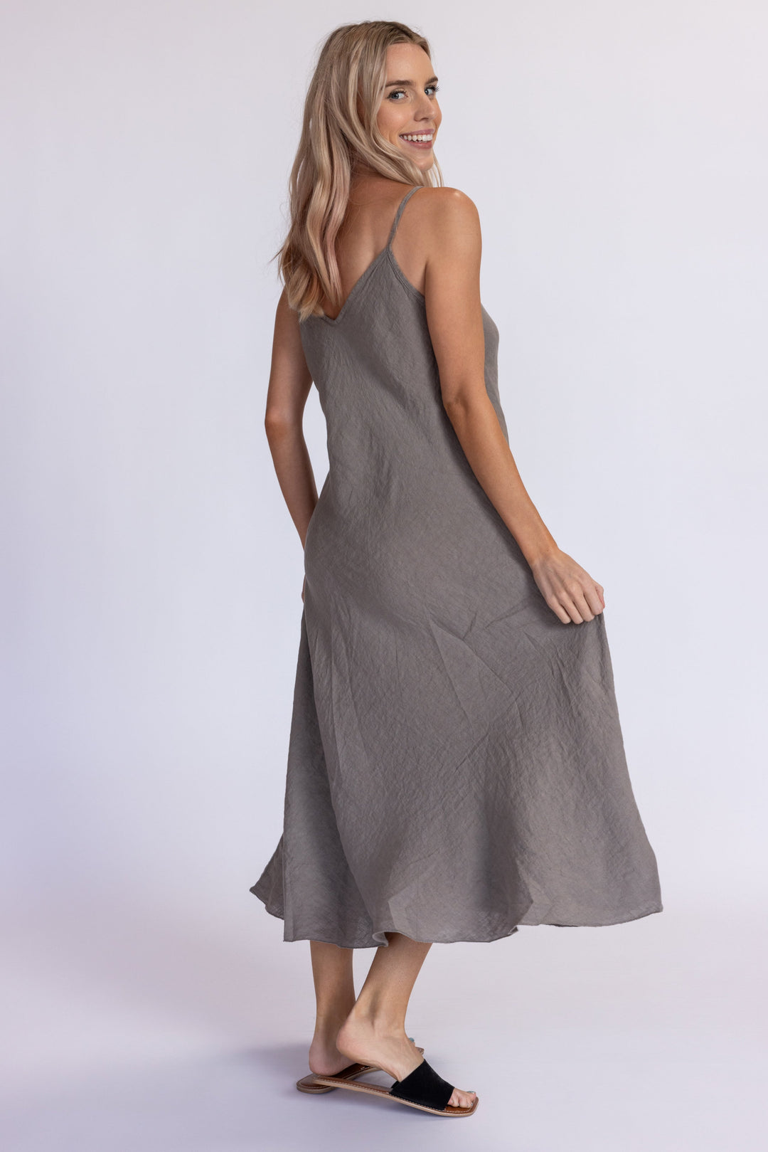 Linen Slip Dress Blue Zuccero / XS Linen Slip Dress Blue Zuccero / XS