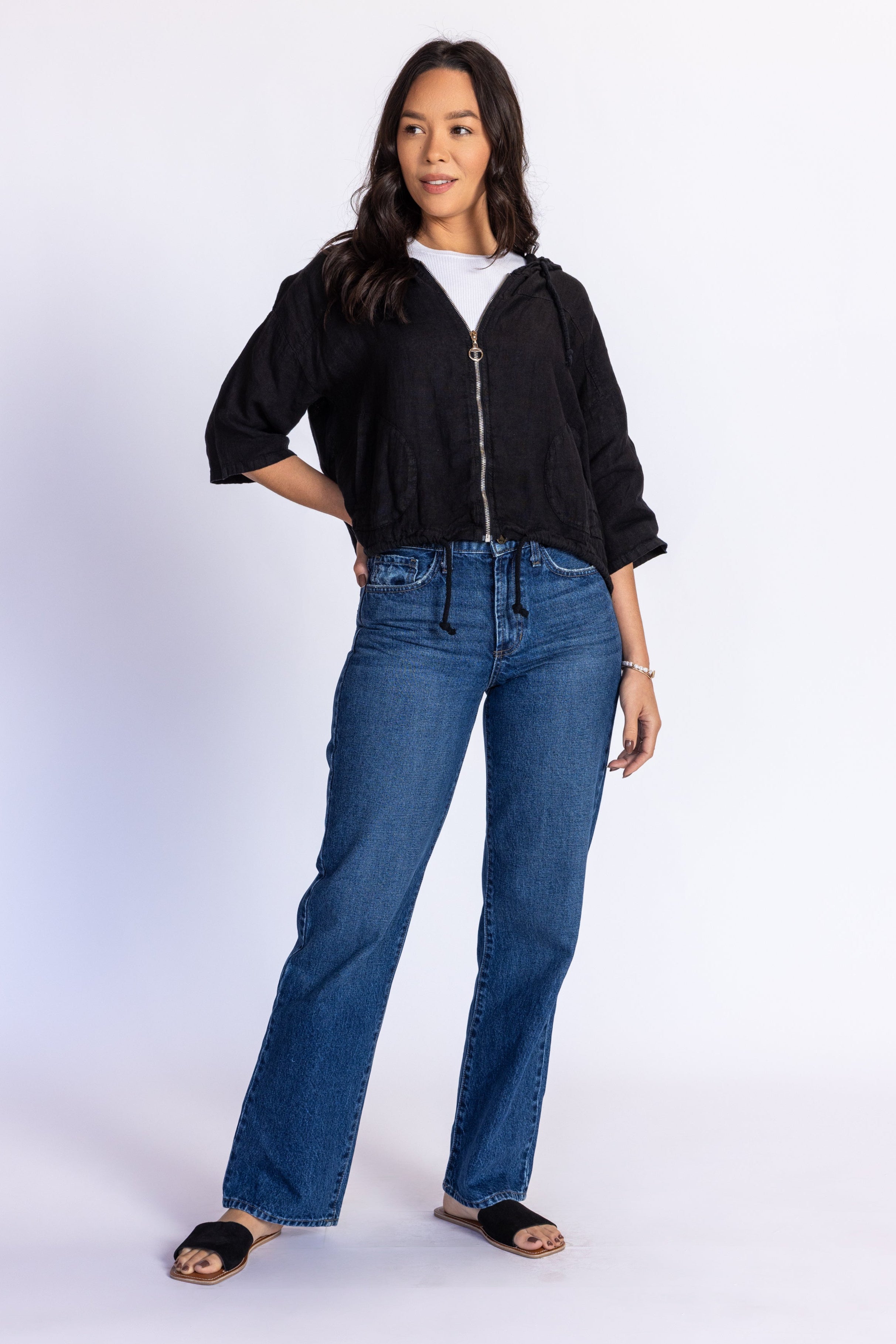 Linen Zip-Up – Nati Boutique