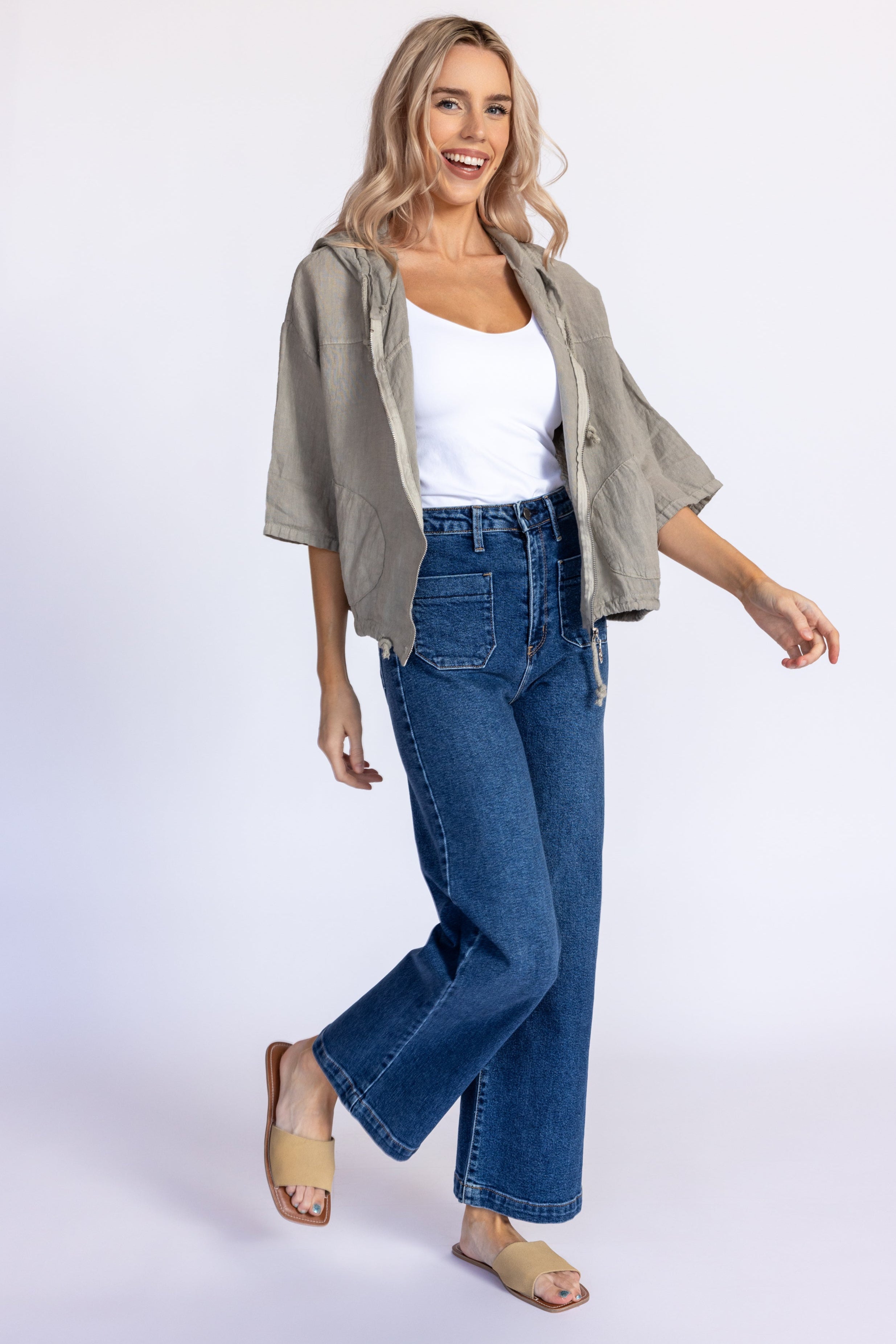 Linen Zip-Up – Nati Boutique