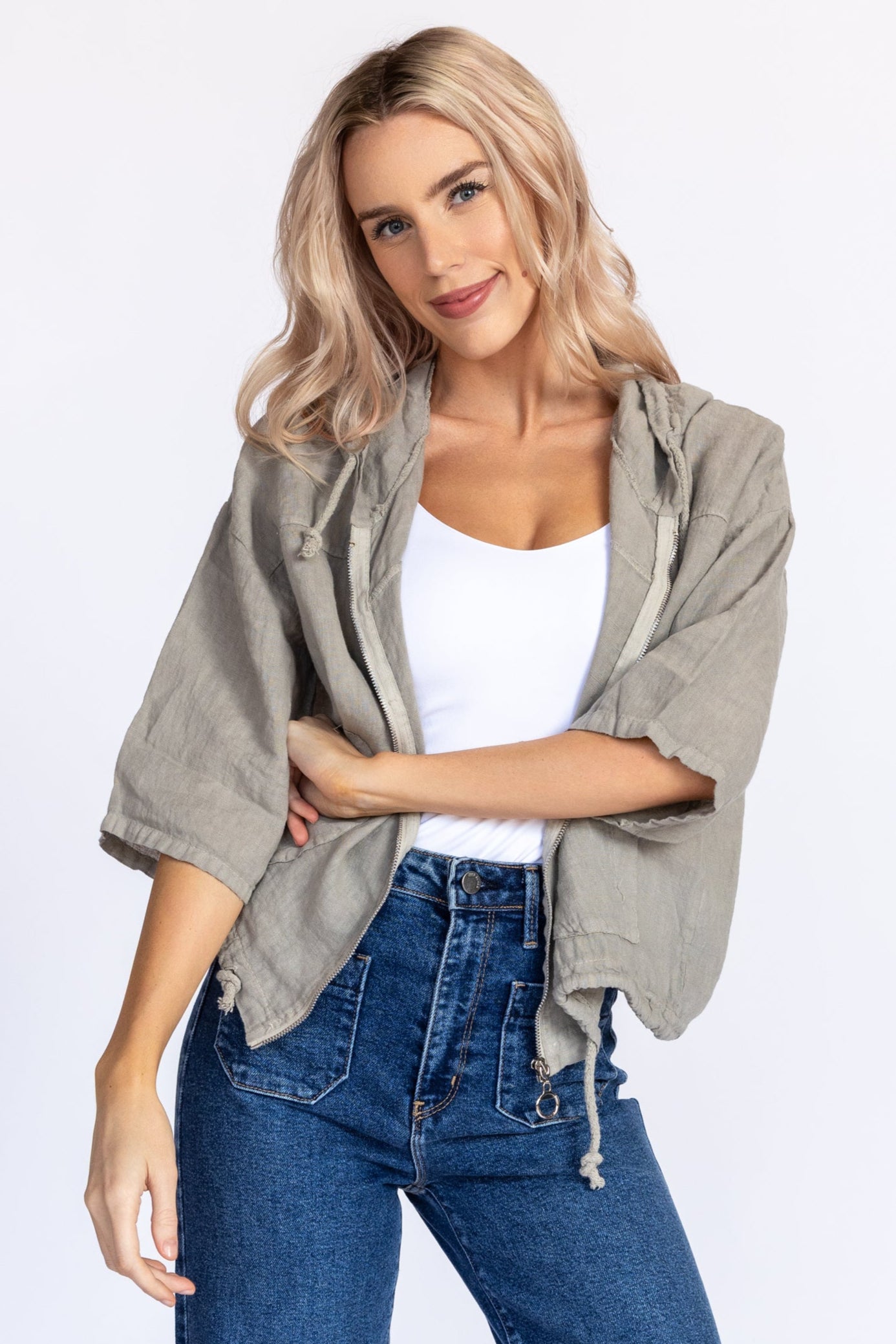 Linen Zip-Up – Nati Boutique