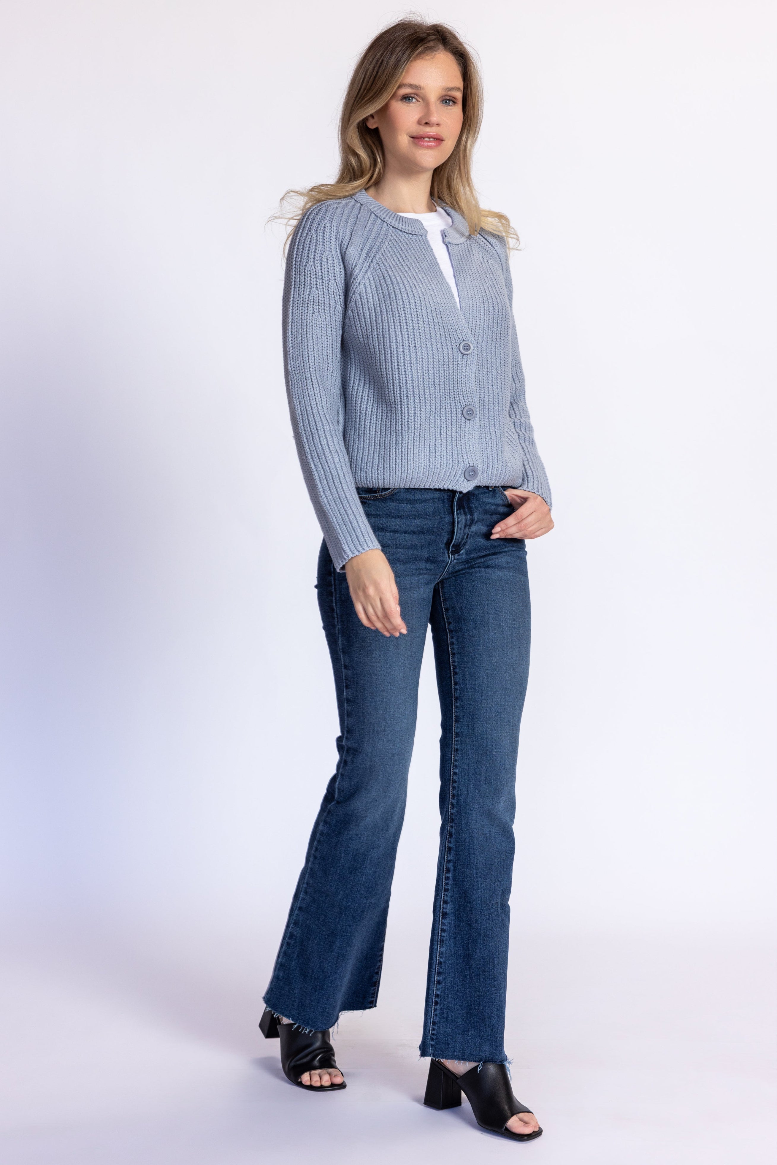 カーディガン MADISONBLUE - MADISONBLUE BIG CARDIGAN COTTON NAVY00 Madison Cardigan – Nati Boutique