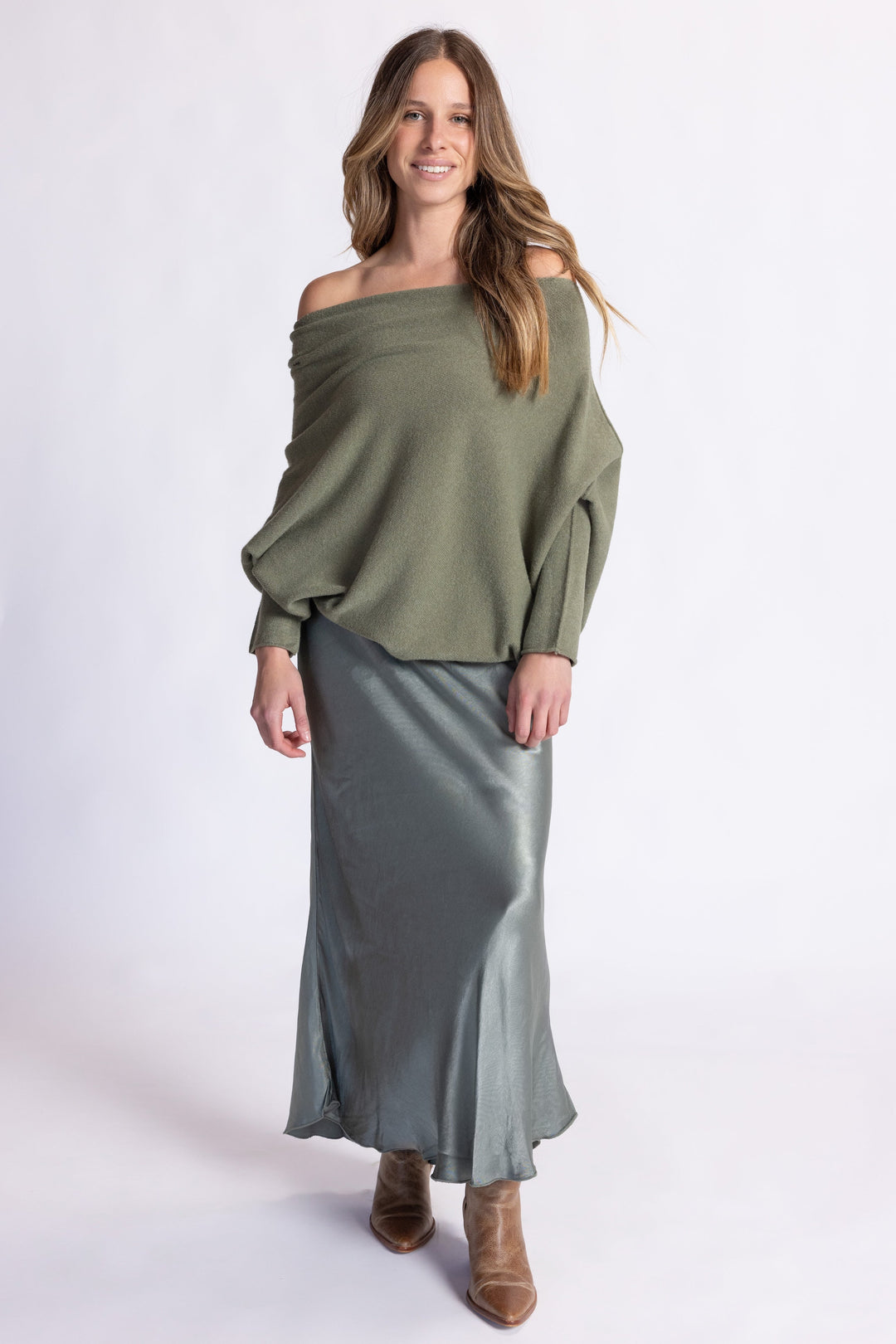 Cassie Asymmetrical Drape Sweater
