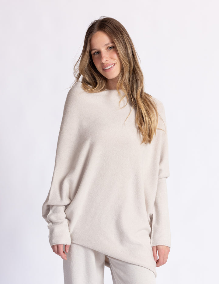 Cassie Asymmetrical Drape Sweater