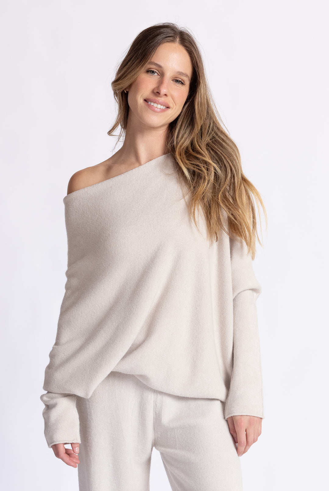 Cassie Asymmetrical Drape Sweater