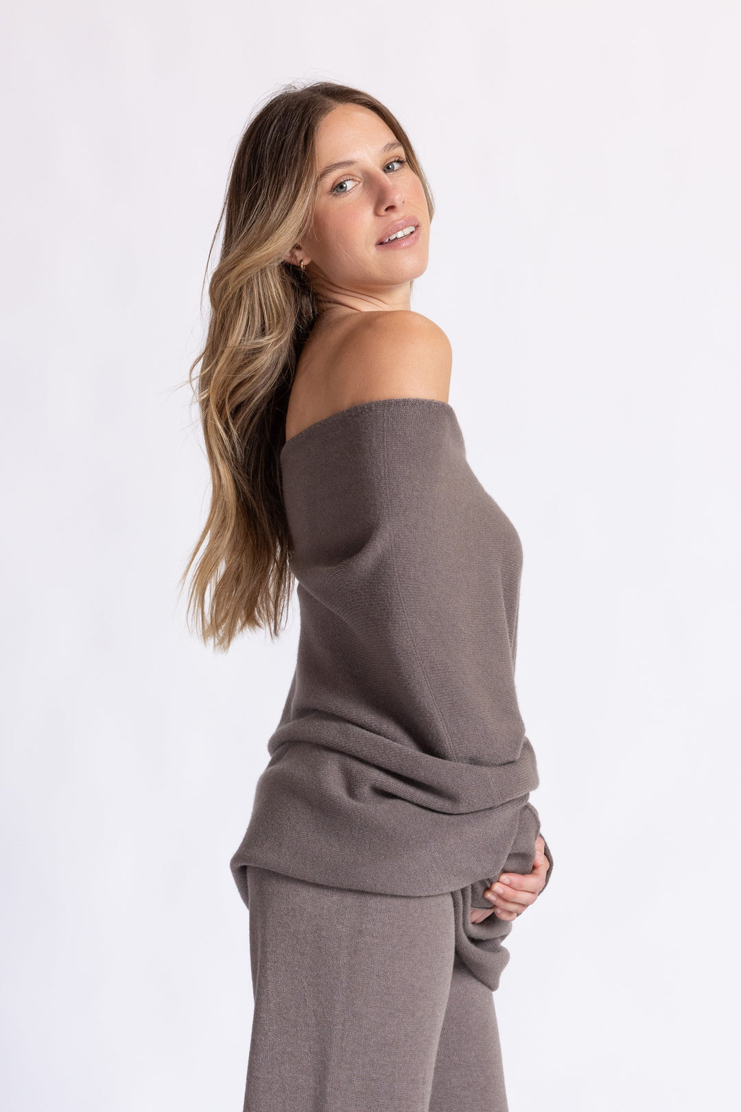 Cassie Asymmetrical Drape Sweater