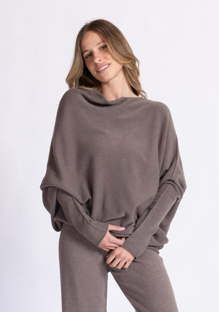 Cassie Asymmetrical Drape Sweater