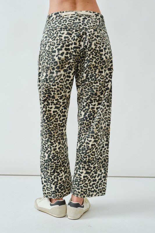 Leopard Barrel Pants
