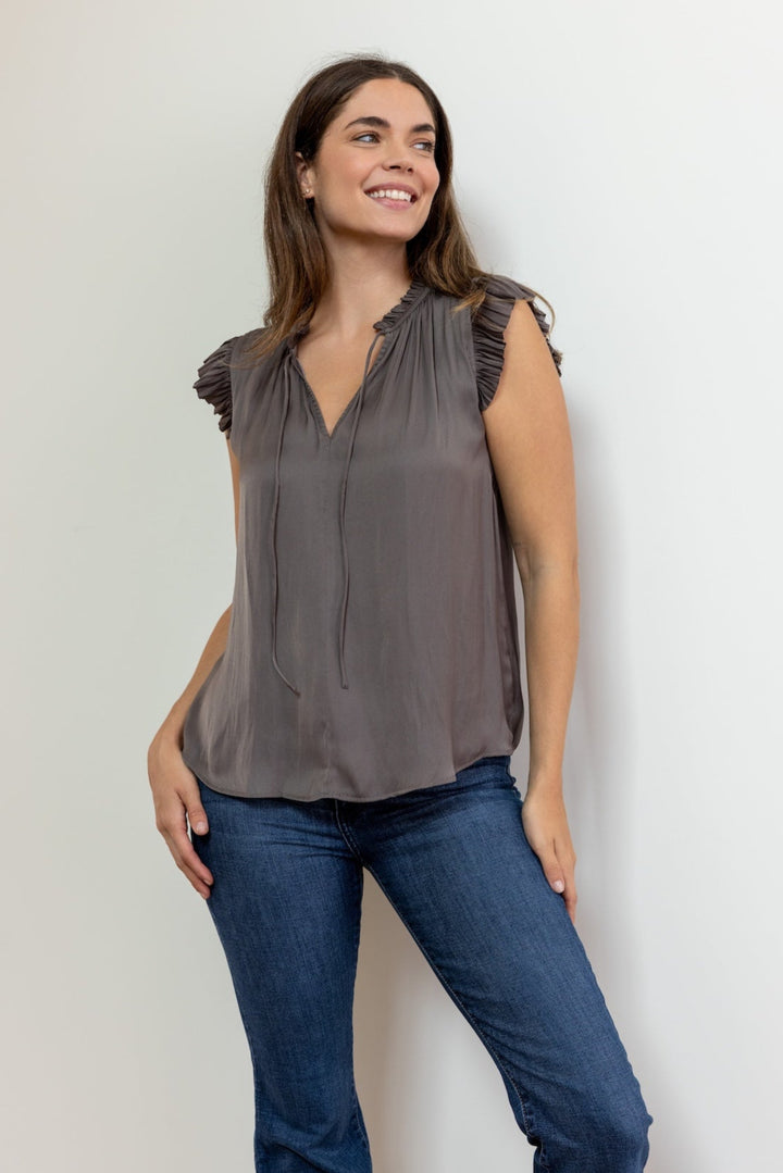 Short Sleeve Flutter Top