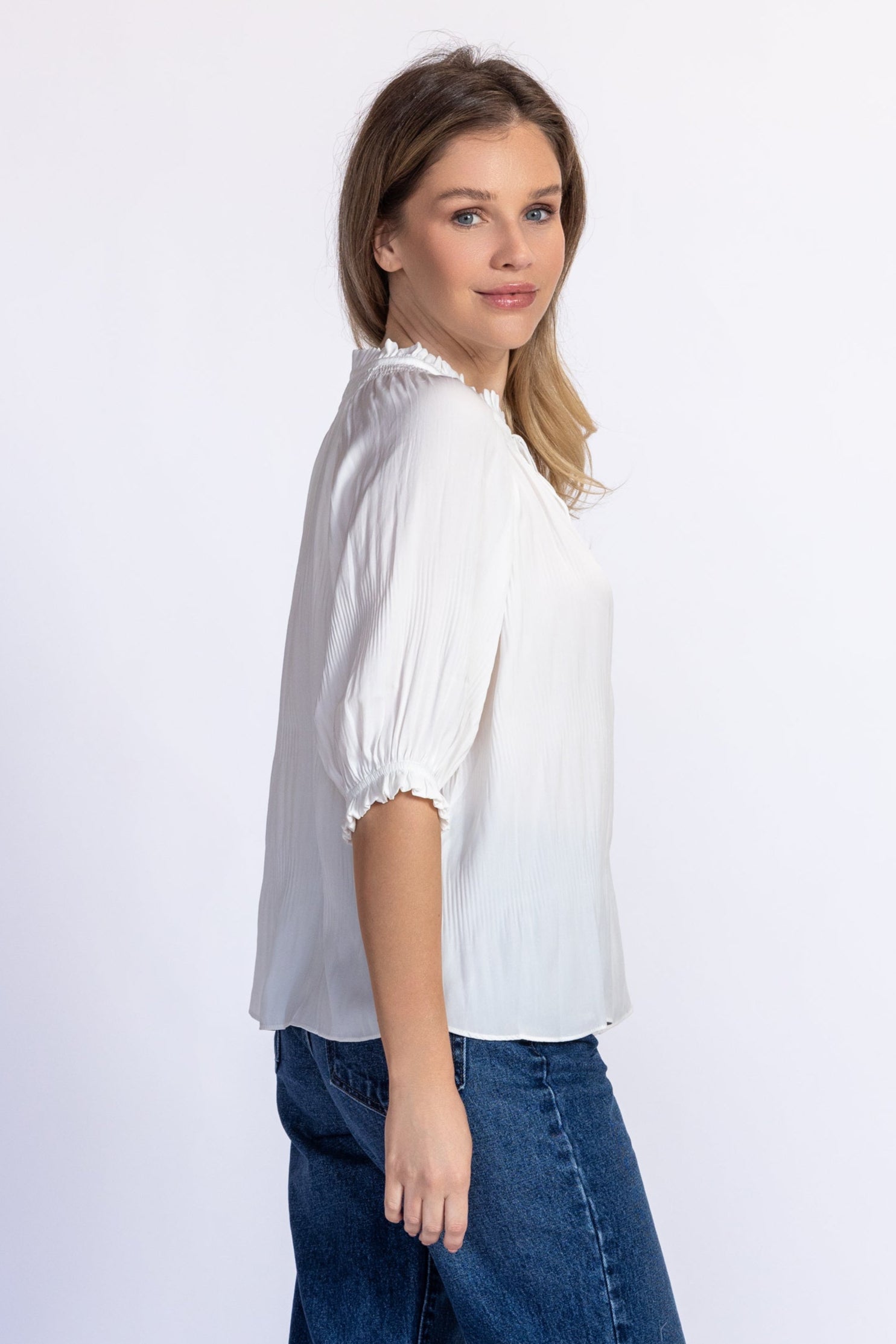 Silky Quarter Sleeve Top – Nati Boutique