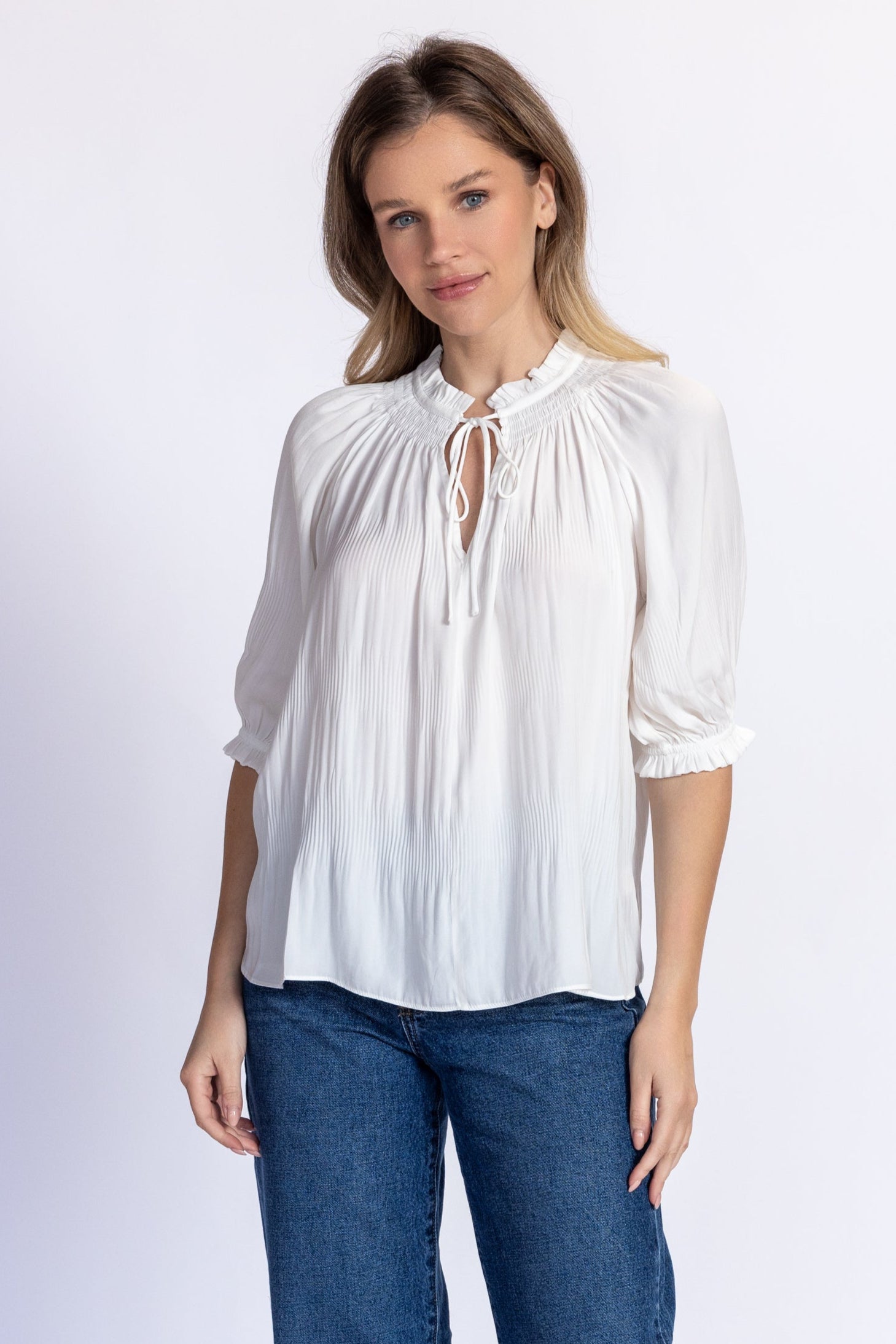 Silky Quarter Sleeve Top – Nati Boutique