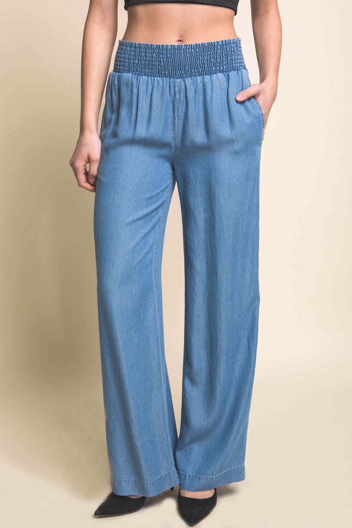 High Waisted Smocked Waist Pants