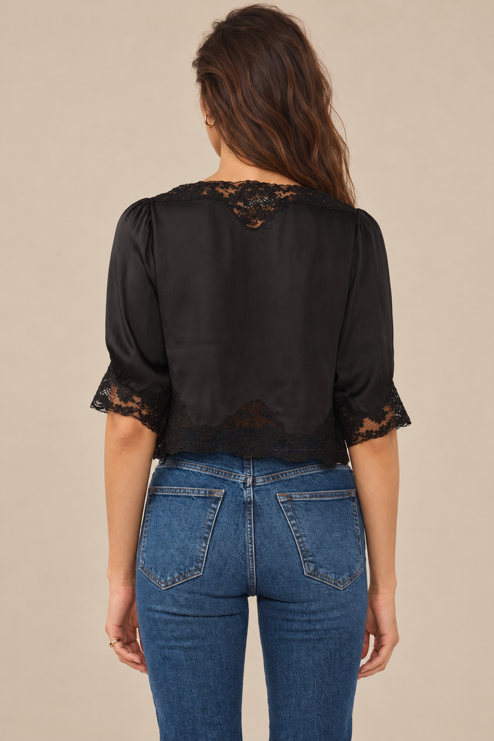 Spencer Lace Trim Blouse