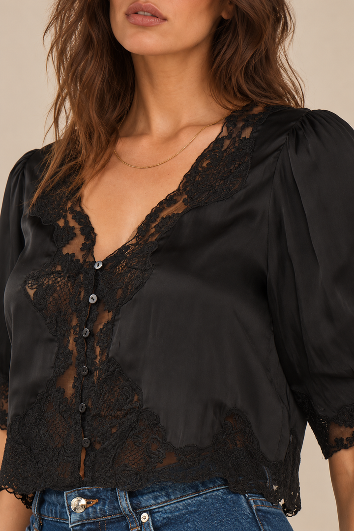 Spencer Lace Trim Blouse