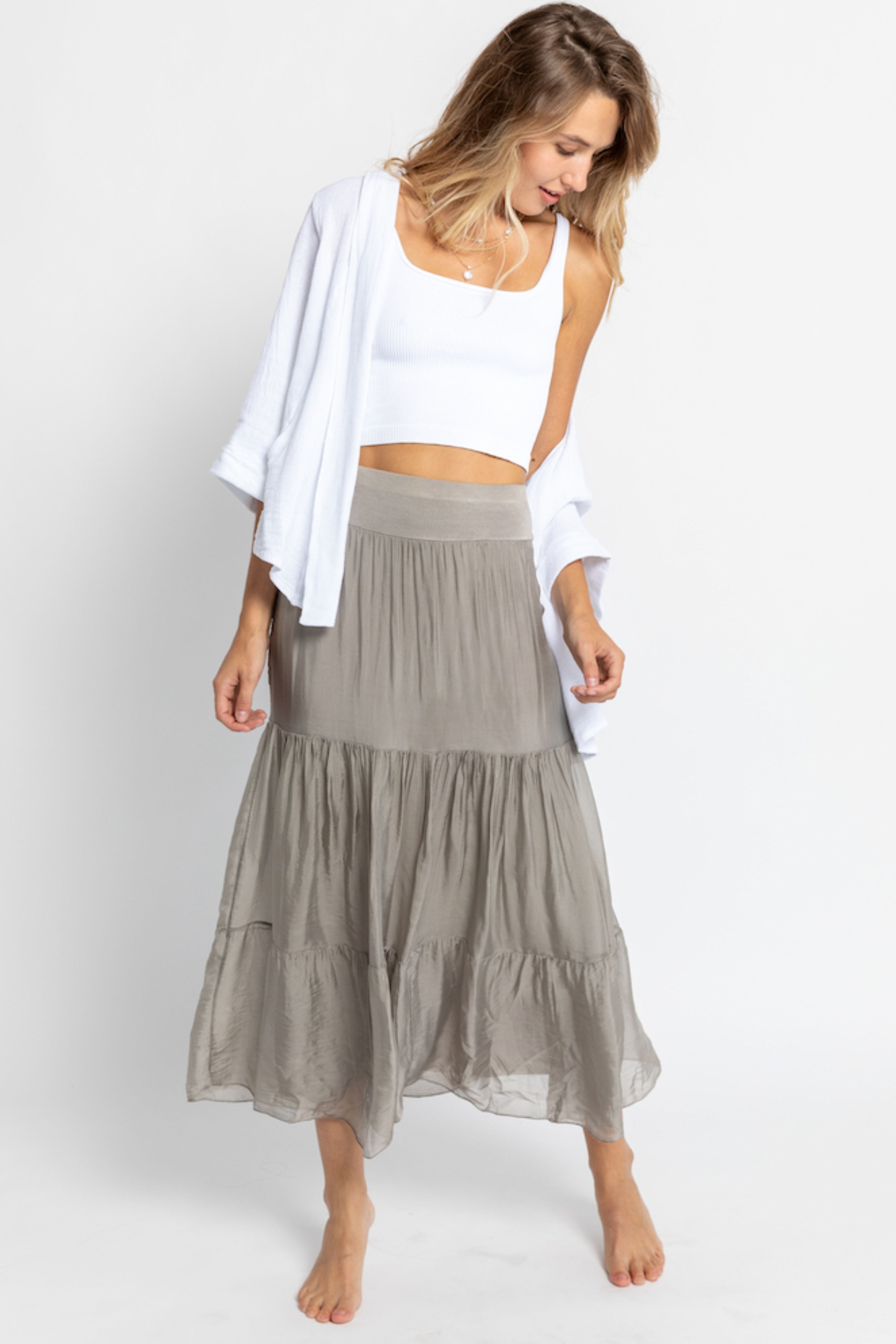 Eliana Skirt, Pleated Green