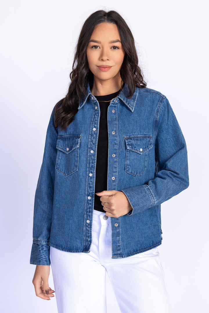 Western Denim Button Down