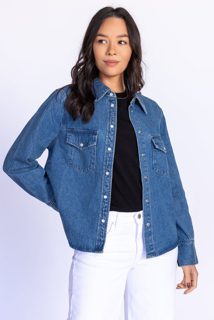 Western Denim Button Down