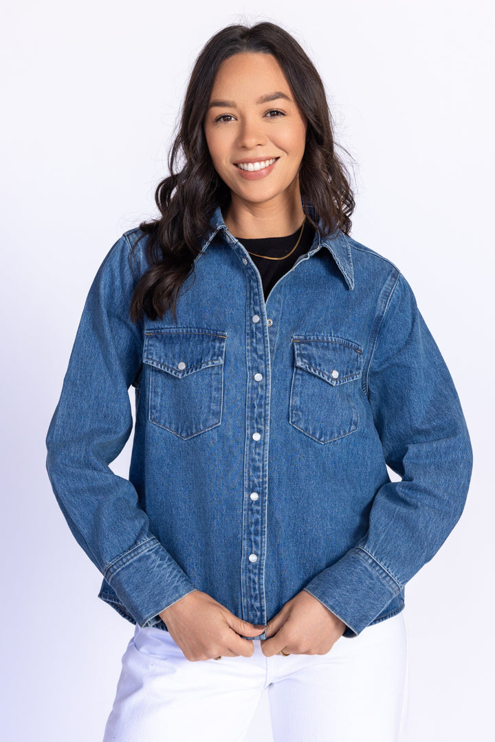 Western Denim Button Down