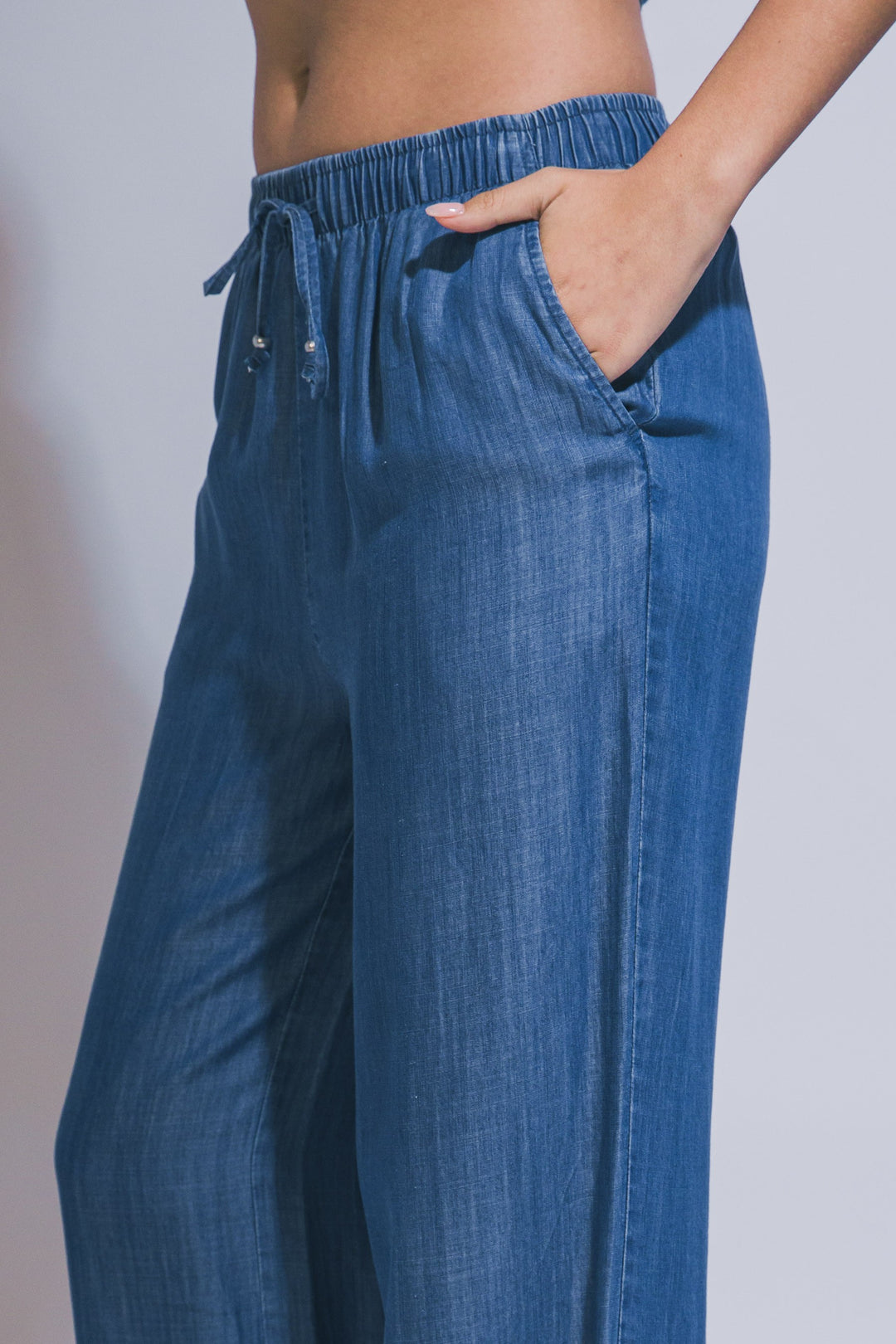 Wide Leg Chambray Pant