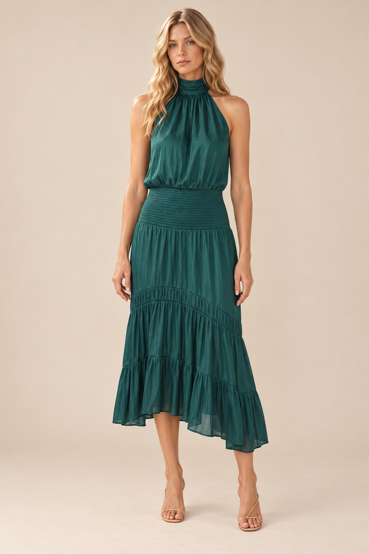 Ariana Halter Neck Midi Dress