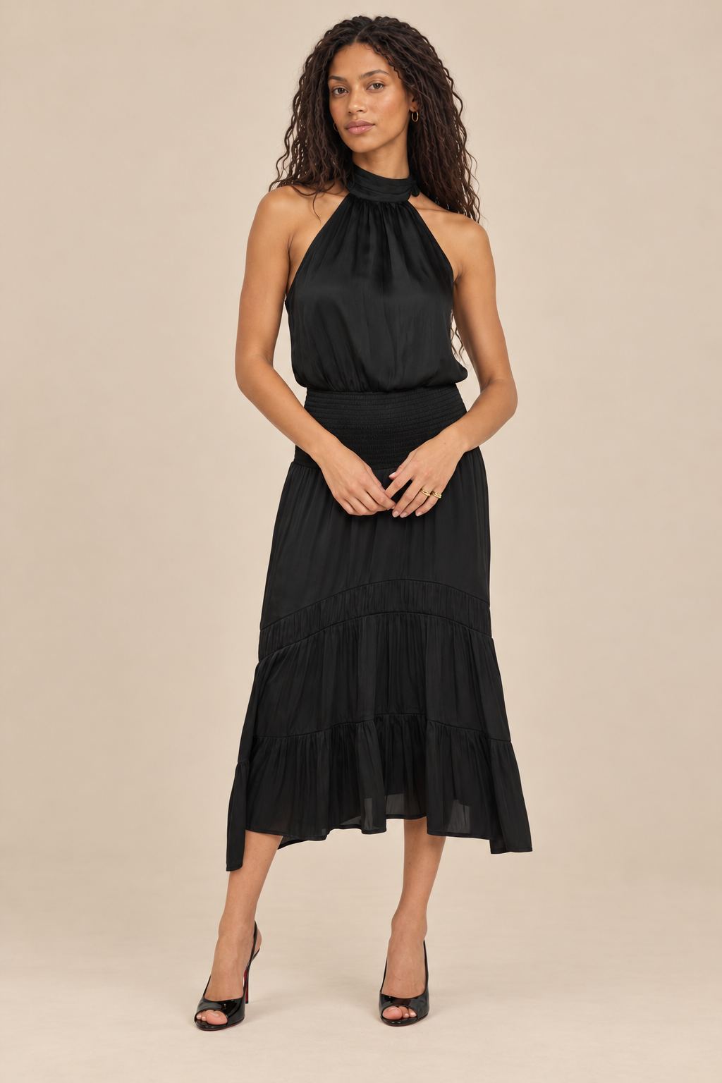 Ariana Halter Neck Midi Dress