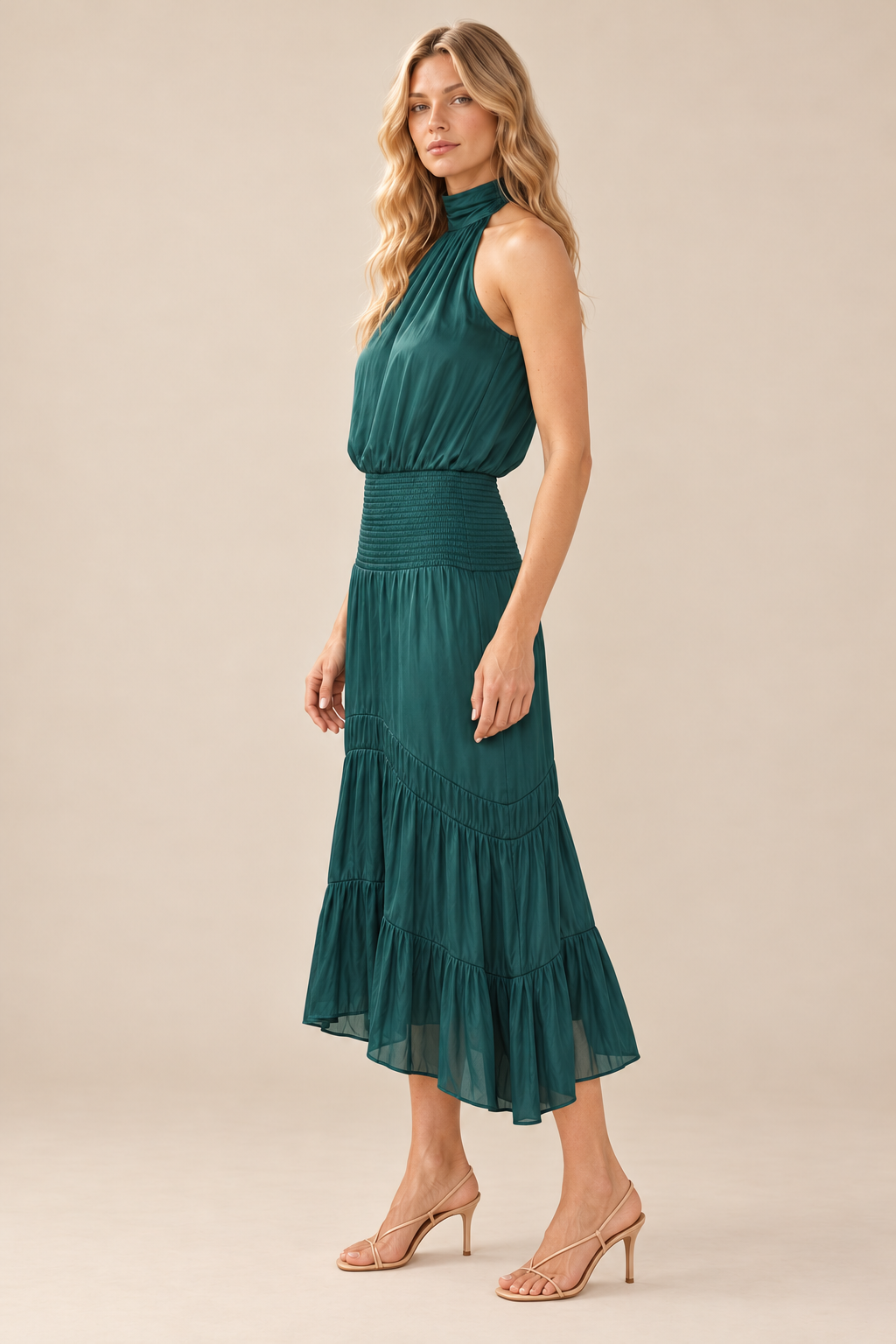 Ariana Halter Neck Midi Dress