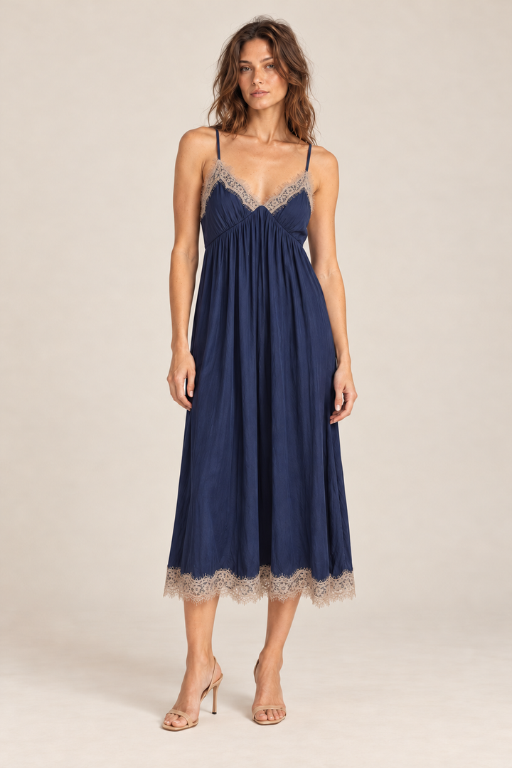 Bianca Lace Trim Midi Dress