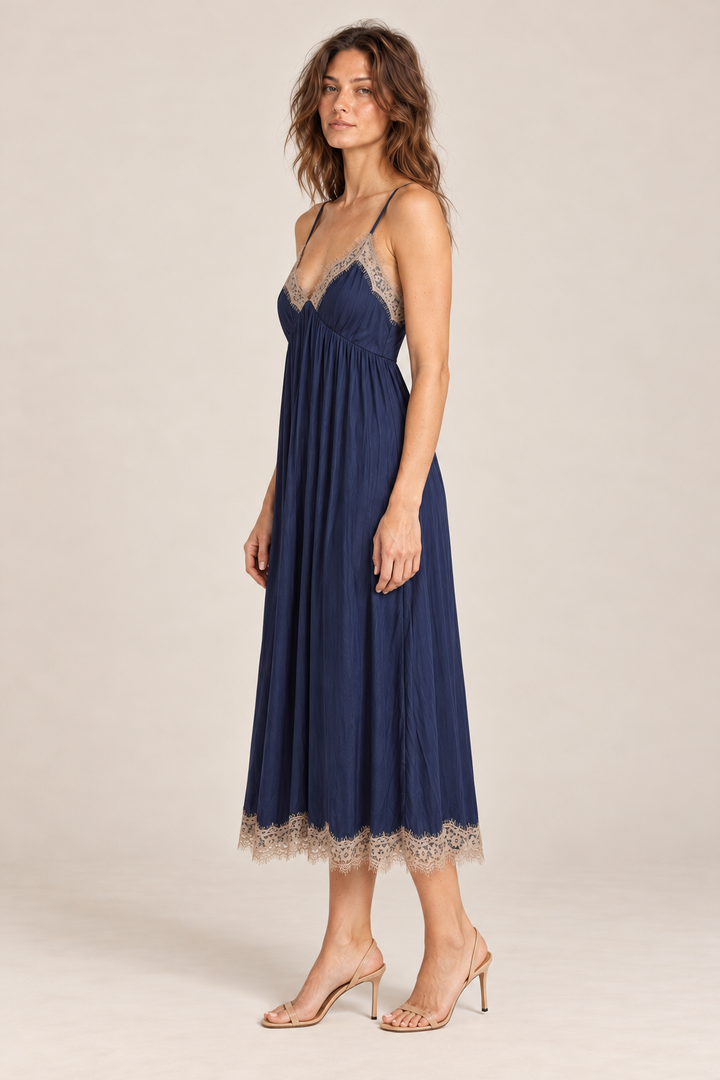 Bianca Lace Trim Midi Dress