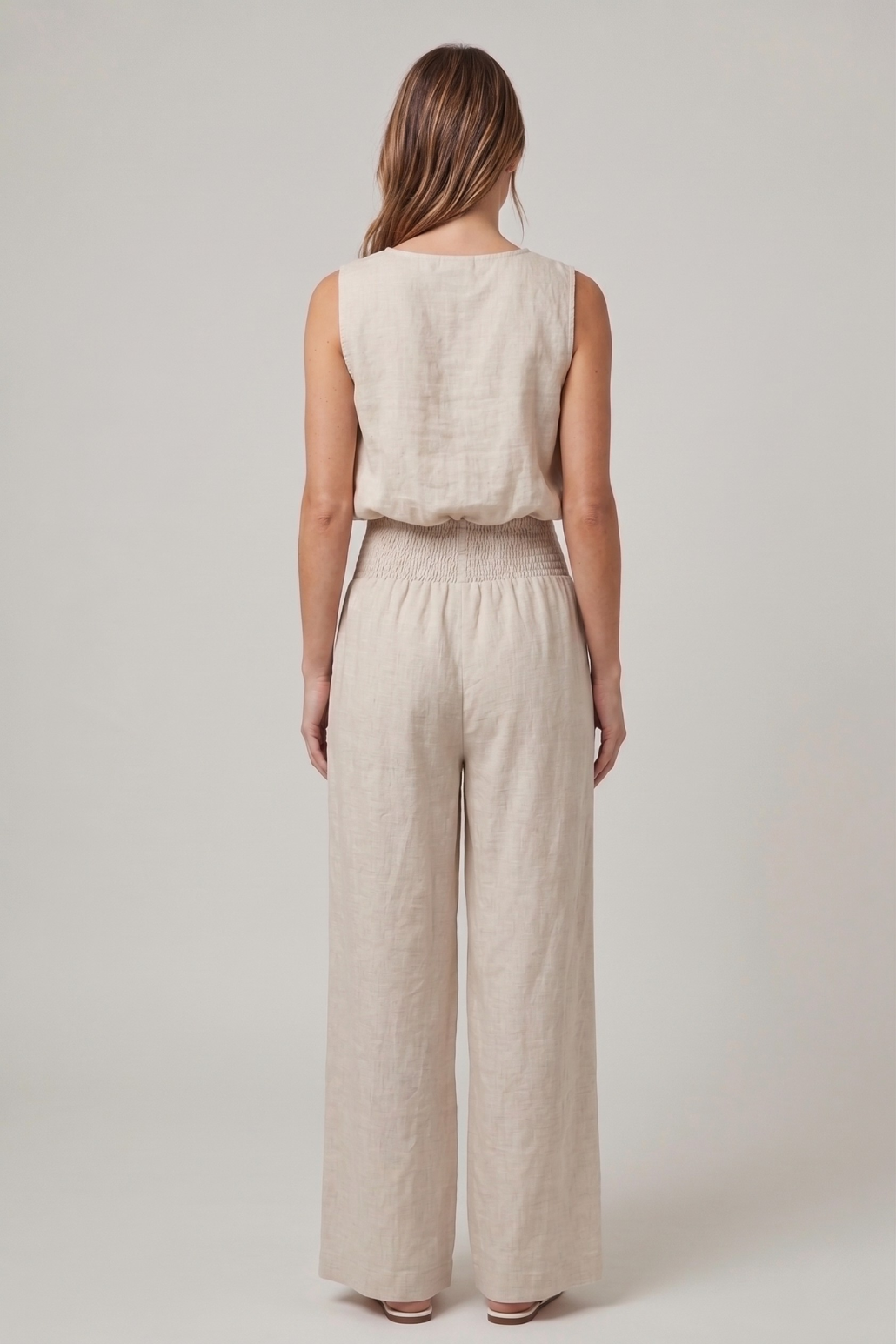 Bri Linen Sleeveless Bubble Top
